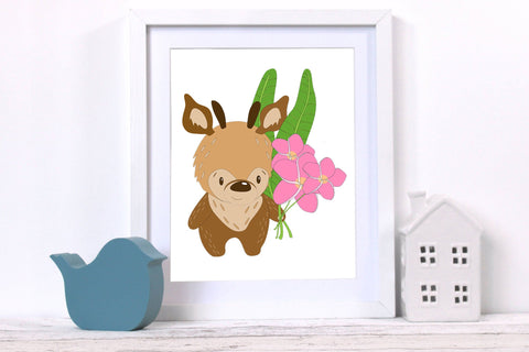 Cartoon animal - cute deer sublimation design Sublimation LuckyTurtleArt 