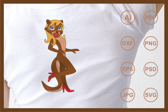 Cartoon blonde squirrel girl character design illustration SVG Leamsign Studio 