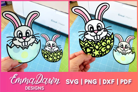 Cartoon Bunny Rabbit SVG, Cute Easter Bunny SVG SVG Emma Dawn Designs 