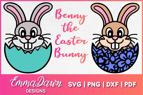 Cartoon Bunny Rabbit SVG, Cute Easter Bunny SVG SVG Emma Dawn Designs 