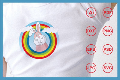 Cartoon character funny rabbit design illustration SVG Leamsign Studio 