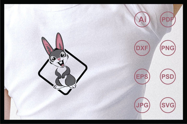 Cartoon character sweet rabbit design illustration SVG Leamsign Studio 