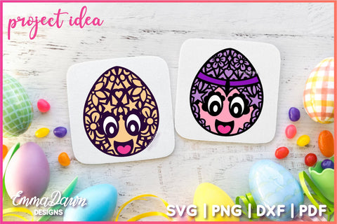Cartoon Easter Egg SVG | Mandala Easter Egg SVG SVG Emma Dawn Designs 