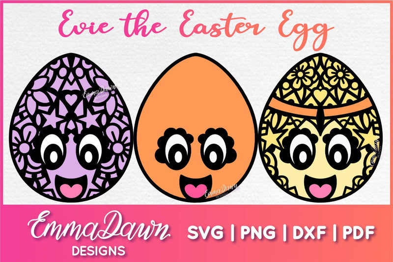 Cartoon Easter Egg SVG | Mandala Easter Egg SVG SVG Emma Dawn Designs 