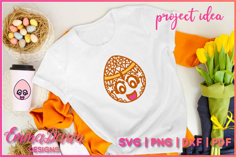 Cartoon Easter Egg SVG | Mandala Easter Egg SVG SVG Emma Dawn Designs 
