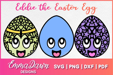 Cartoon Easter Egg SVG | Mandala Easter Eggs SVG SVG Emma Dawn Designs 