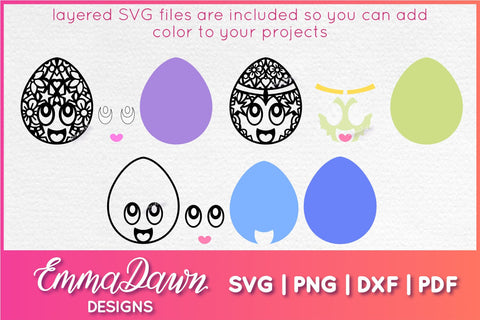 Cartoon Easter Egg SVG | Mandala Easter Eggs SVG SVG Emma Dawn Designs 