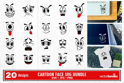 Cartoon face svg bundle SVG vectorbundles 