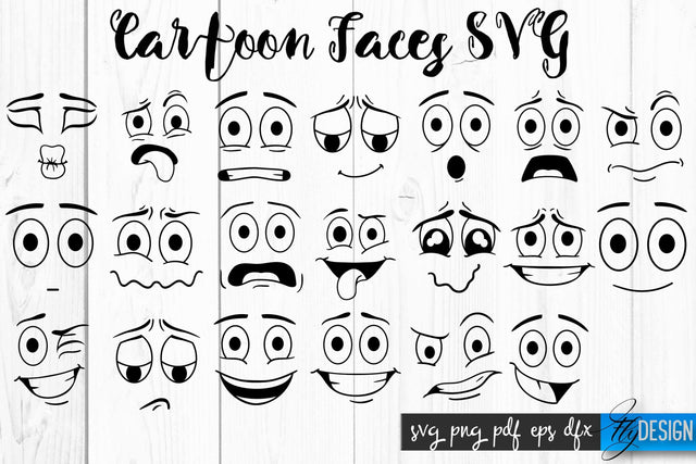 Cartoon Face SVG | Funny Face SVG Design | Funny Emotions SVG Quotes SVG Fly Design 