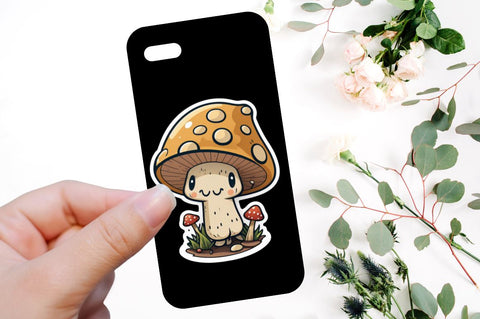 Cartoon funny mushrooms Printable Stickers Bundle Sublimation Regulrcrative 