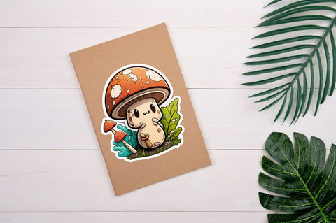 Cartoon funny mushrooms Printable Stickers Bundle Sublimation Regulrcrative 