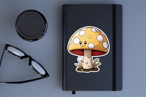 Cartoon funny mushrooms Printable Stickers Bundle Sublimation Regulrcrative 