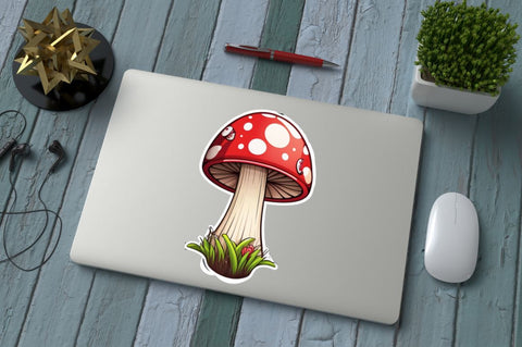 Cartoon funny mushrooms Printable Stickers Bundle Sublimation Regulrcrative 