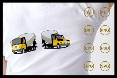 Cartoon illustration concrete trucks design SVG Leamsign Studio 