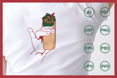 Cartoon mexico food buritto design illustration SVG Leamsign Studio 