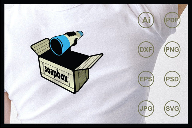 Cartoon soapbox design illustration SVG Leamsign Studio 