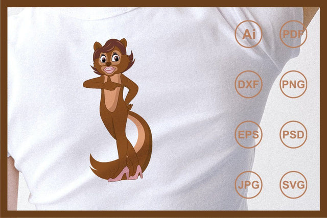 Cartoon squirrel girl character design illustration SVG Leamsign Studio 