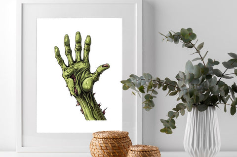 Cartoon Zombie Hand Clipart Bundle Sublimation Regulrcrative 