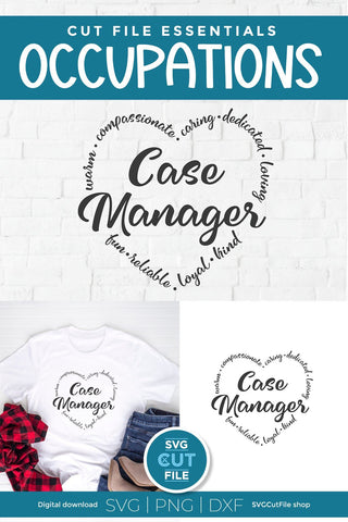 Case Manager svg, Social worker, social work Case Manager svg, nurse case manager, outcomes, heart shape, social worker gift, svg dxf png SVG SVG Cut File 