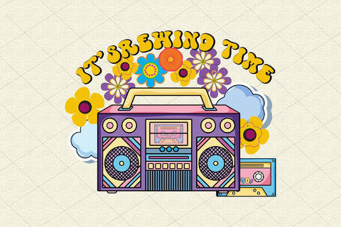 Cassette Tape Rewind Time Retro PNG Sublimation Rupkotha 