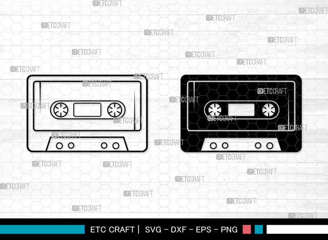 Cassette Tape SVG, Audio Cassette Svg, Audio Tape Svg, Mixtape Svg, Music Tape Svg, Cassette Tape SVG ETC Craft 