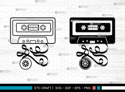 Cassette Tape SVG, Audio Cassette Svg, Audio Tape Svg, Mixtape Svg, Music Tape Svg, Cassette Tape SVG ETC Craft 