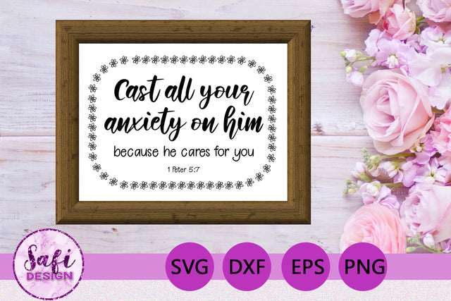 Cast All Your Anxiety Bible Verse SVG SVG Safi Design 