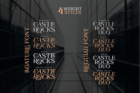 CASTLE ROCKS DUO -Ligature Font Font Javapep 