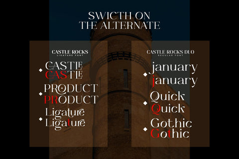 CASTLE ROCKS DUO -Ligature Font Font Javapep 
