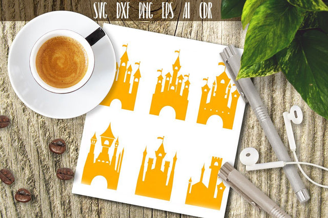 Castle SVG Vector clip art, 6 Princess Castles SVG VectorSVGdesign 