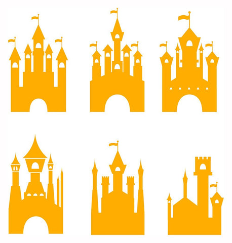 Castle SVG Vector clip art, 6 Princess Castles SVG VectorSVGdesign 