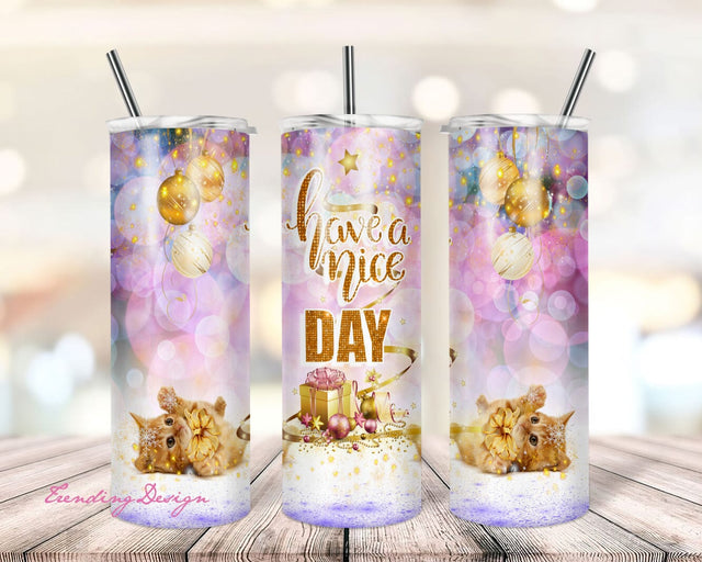 Cat 20oz skinny tumbler Wrap, Cats Tumbler sublimation Design, Quote Tumbler Wrap, Png File Digital Download Sublimation TrendingDesign 