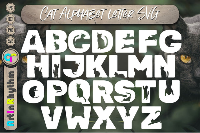 Cat Alphabet Letter, Animals Font Svg SVG Artinrhythm shop 