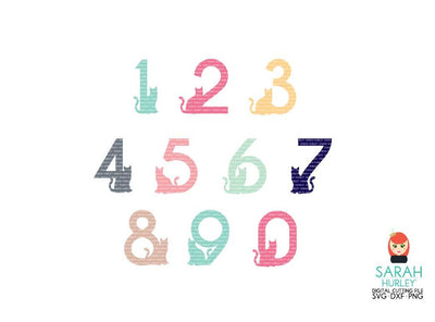 Cat Alphabet Numbers SVG Sarah Hurley 