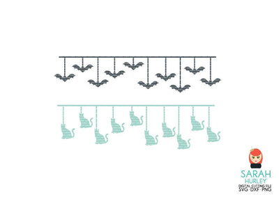 Cat And Bat Banners SVG Sarah Hurley 