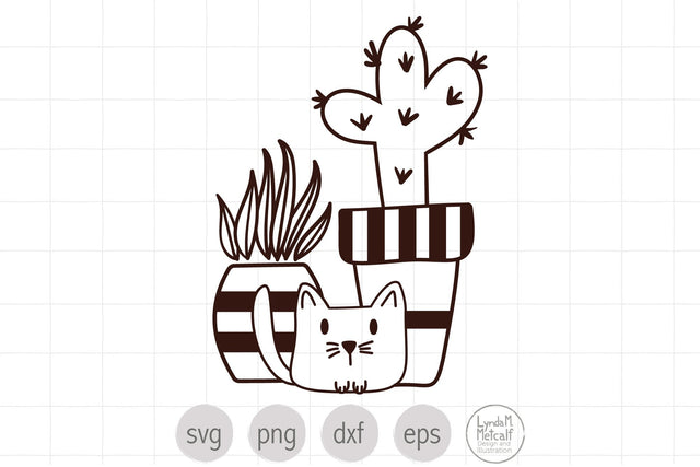 Cat and Cactus SVG Ready Cut File SVG Lynda M Metcalf 