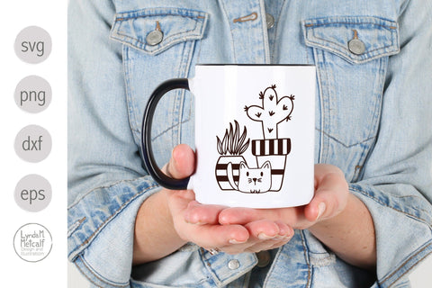 Cat and Cactus SVG Ready Cut File SVG Lynda M Metcalf 