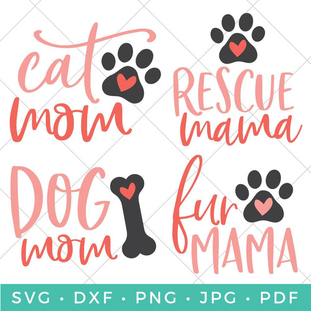 Cat and Dog Mom Bundle SVG Hey Let's Make Stuff 