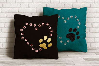 Cat and Dog Paw Print Heart SVG Designed by Geeks 