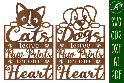 Cat and Dog quote signs svg laser cut file SVG APInspireddesigns 