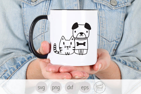 Cat and Dog SVG, Cute Cat and Dog Cut File SVG Lynda M Metcalf 