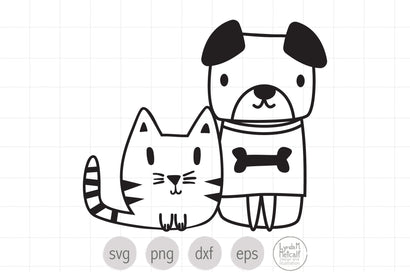 Cat and Dog SVG, Cute Cat and Dog Cut File SVG Lynda M Metcalf 