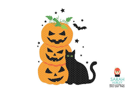 Cat And Pumpkins SVG Sarah Hurley 