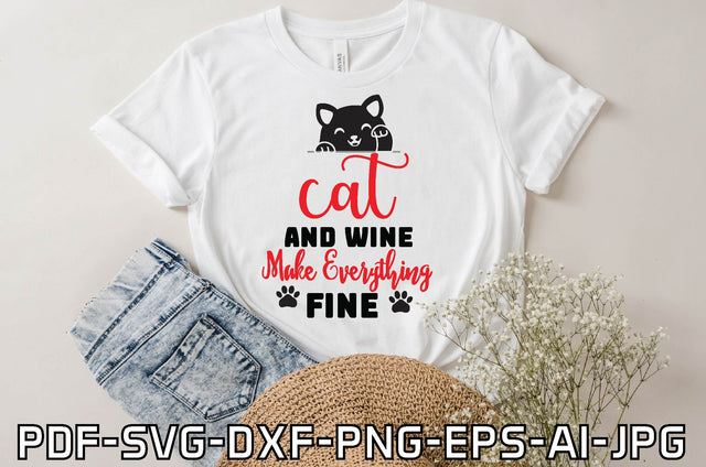 cat and wine make everything fine SVG farhad farhad 
