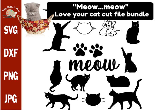 Cat bundle svg - Love your cat bundle - Cats cut files for crafters SVG The Artsy Spot 