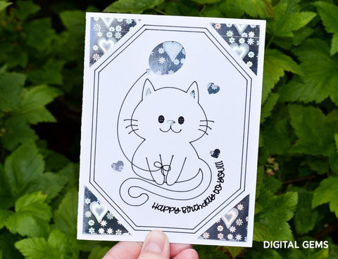 Cat Card design SVG Digital Gems 