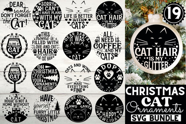Cat Christmas Ornament SVG Bundle SVG DESIGNISTIC 