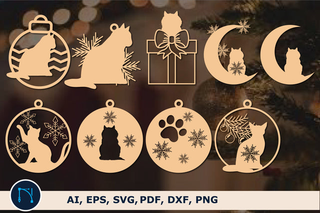 Cat Christmas ornament SVG bundle SVG MD JOYNAL ABDIN 