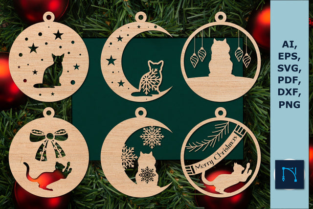 Cat Christmas ornament SVG bundle SVG MD JOYNAL ABDIN 