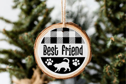 Cat Christmas Ornament SVG Christmas Round Sign SVG OrangeBrushStudio 